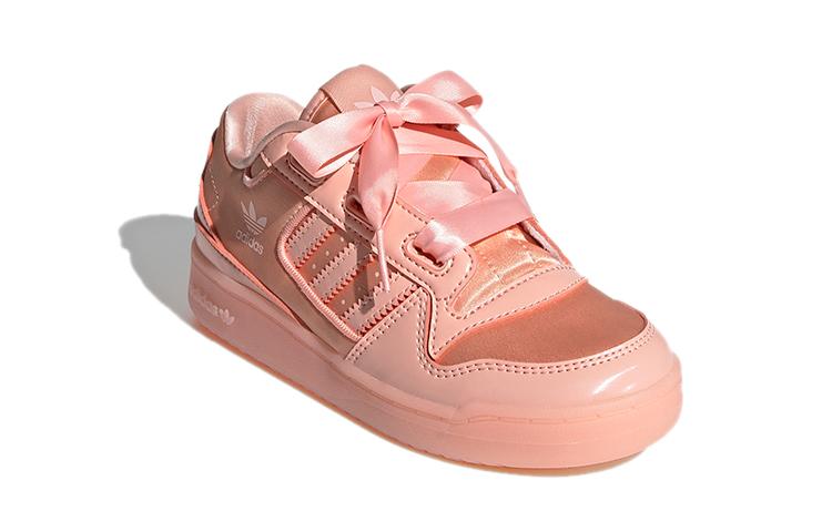 adidas Originals FORUM Satin Low C Cushioning, Wear Resistant Low Top Skateboard Shoes Pink Children Aged 3 7 Years Old FY8821