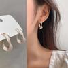 Korean Retro Temperament Earrings Trendy Personality Distorted Metal Ring Stud Earrings Simple Cold Wind