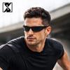oval thick frame eyewear sports sunglasses with textured [SHEEN KELLY] Women's temples.