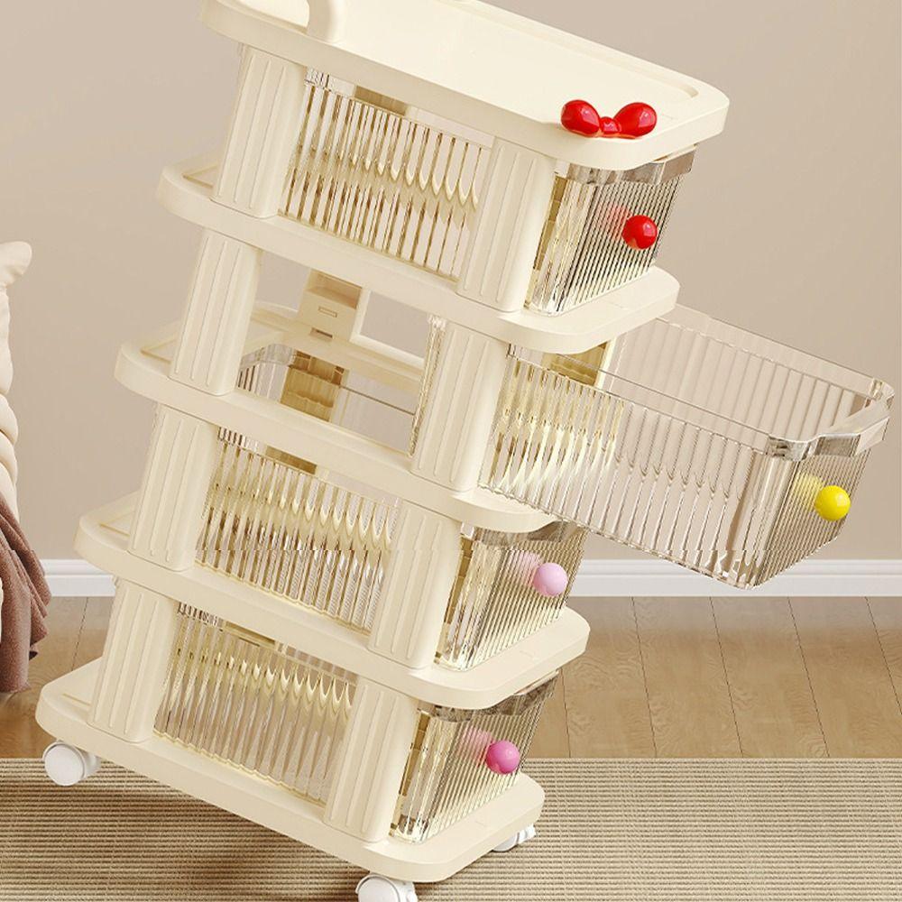 Trolley Style Trolley Storage Shelf Multi-Layer Household Storage Cabinet Portable Snack Rack  Bath