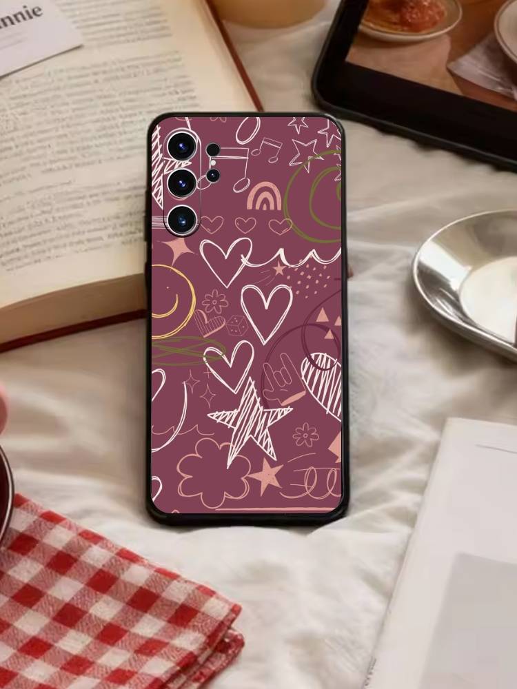 Y2k INS Graffiti Phone Case For Samsung S26,S25,S24,S23,S22,S21,S20,Plus,Fe,Lite,Others Black Cover