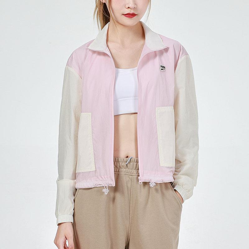 PUMA Colorblock Casual Sports Zip-Up Collar Jacket Women Jackets Pink 532726-36