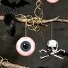 Halloween Party Supplies 6Pcs Wooden Hanging Decoration Ghost Pumpkin Eyeball Decoration Pendant Ornament with Rope Spooky Holiday Decor Wall