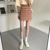 WTEMPO Brand Trendy Fashion Retro Plaid High Waist Skinny A Word Package Hip Skirt Half Body Skirt Female Student Skirts