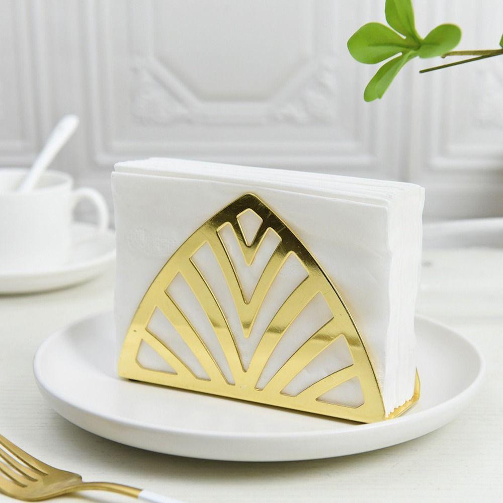 Non-slip Bottom Iron Art Paper Towel Holder Rust-resistant Desktop Tissue Stand  Party