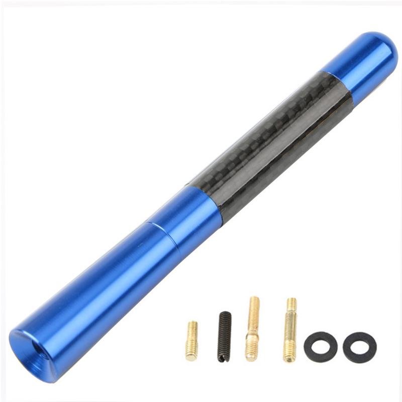 3.5cm/8cm/12cm Universal Car Short Radio Antenna Carbon Fiber Black Car Roof Antenna Radio Aerial FM/AM Metal Receiving Antennas