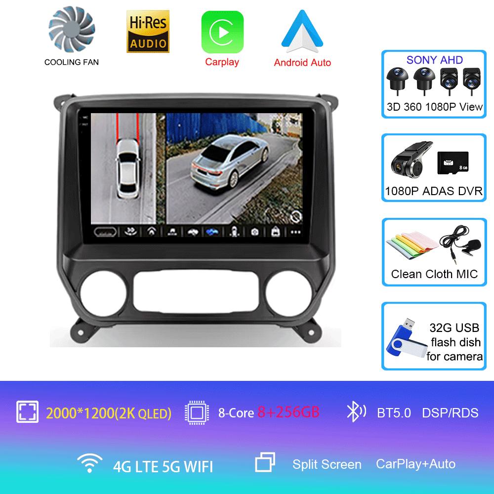 For Chevrolet Silverado 3 GMTK2 2014 2015 2016 2017 2018 Car Radio Android 14 Carplay Auto Multimedia Autoradio Stereo Head Unit