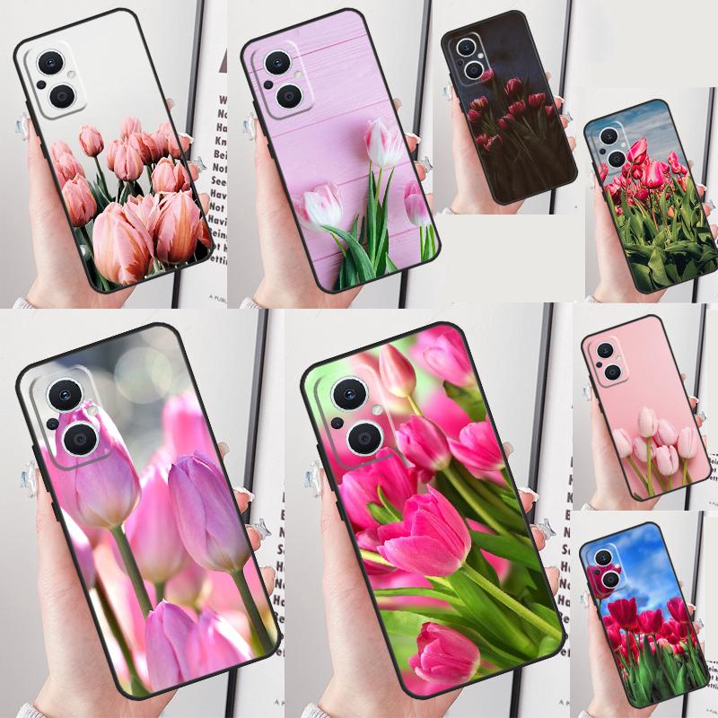 Tulips Flower Phone Case For OPPO Reno 12F 12 13 F 11 8T 7 8 10 Pro OPPO Find X5 Lite X3 X6 X8 Pro Cover