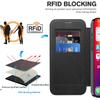 For iPhone 16 Pro Max Magnetic Case Card Slots RFID Blocking Leather Phone Cover