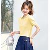 Simple summer clothes Polo collar sports style high-quality women's T-shirt top women's short sleeved women's knitted sweater