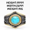 Gemstones Luxury Men Rings 316L Stainless Steel Turquoise Ring Retro Classic for Rider Boyfriend Jewelry Xmas Gift Dropshipping