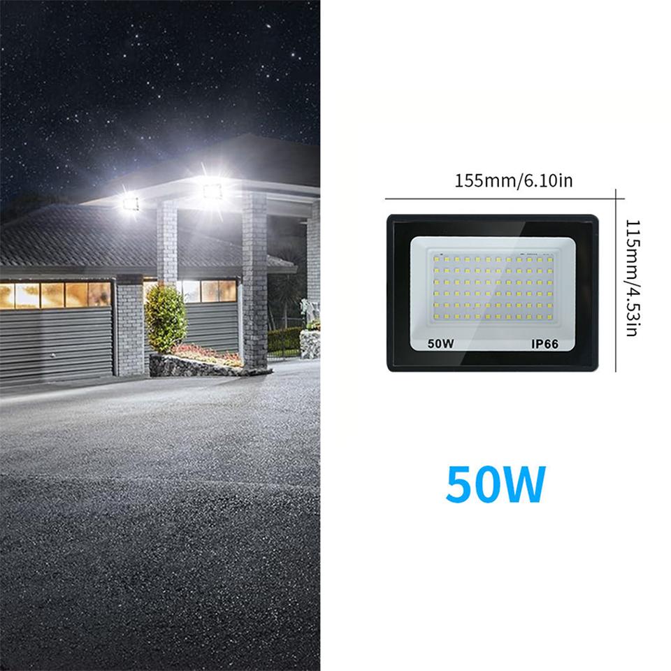 LED Floodlight 10W 20W 30W 50W 100W 150W 200W 300WWaterproof Outdoor Projector Exterior Spotlight For Garden Street Garage Light