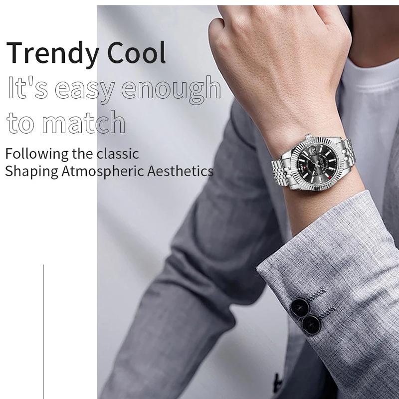 Luxury Fashion Watches for Men Waterproof Date Clock Business Watches Man Quartz Wristwatch