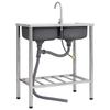 Camping Sink with Double Basin and Faucet Stainless Steel