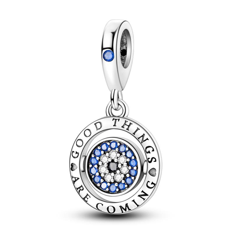 100% Rame Zircone Scintillante Occhio del Diavolo Occhio di Horus Auguri Migliori Portafortuna Perline Adatte a Braccialetti da 3 mm Gioielli Fai da Te