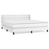 3130788 vidaXL Divan Bed with Mattress White 160x200cm Faux Leather