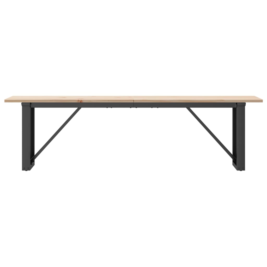 Coffee Table with O Shaped Frame 160 x 40 x 45 cm Solid Pine Wood & Steel