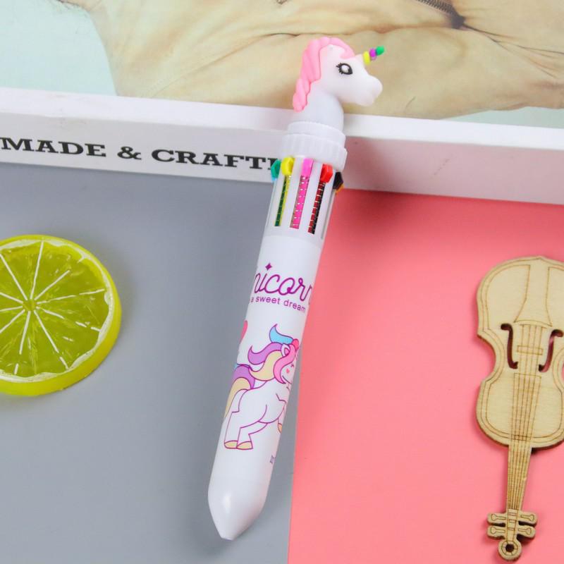 

Милая мультяшная многофункциональная шариковая ручка с десятью цветами для студентов