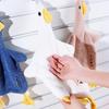 Duck Shape Cartoon Hand Towel Coral Velvet Absorbent Hanging Towel Soft Cute Children's Hand Towel Table Cleaning Kitchen Cloth