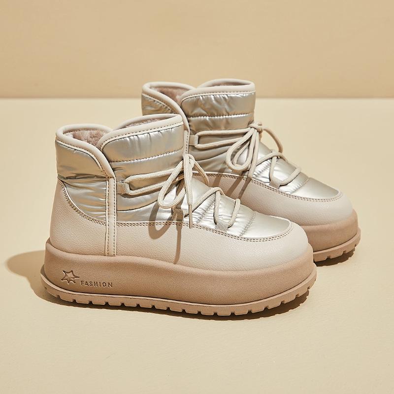 

Женские высокие зимние ботинки Plus Velvet - 2024 зимняя теплая повседневная обувь из корейского хлопка (КТ2825) 39 хаки