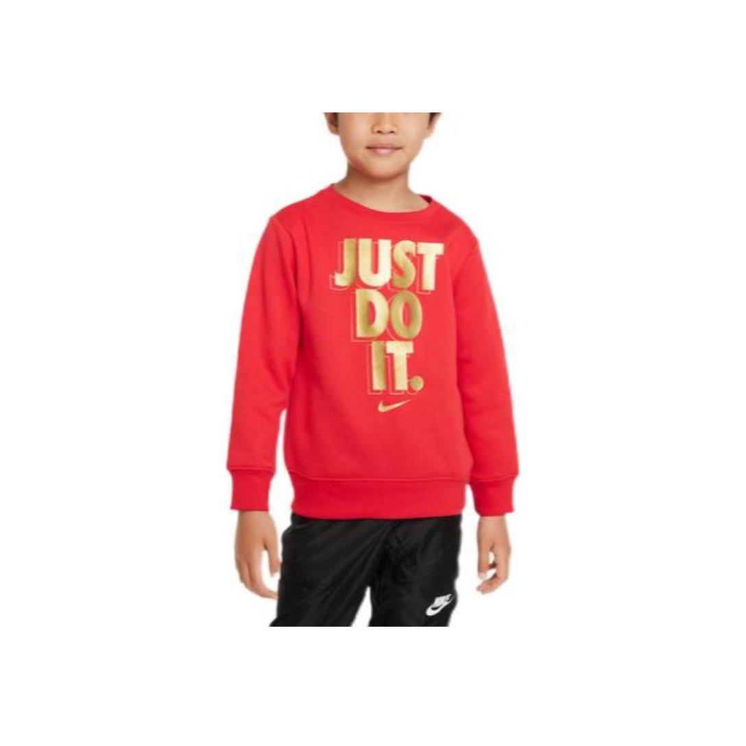 

Nike Sweatshirt With Letter Print Pattern Round Neck Pullover Fleece Long Sleeve Kids tops FD4995-657 M