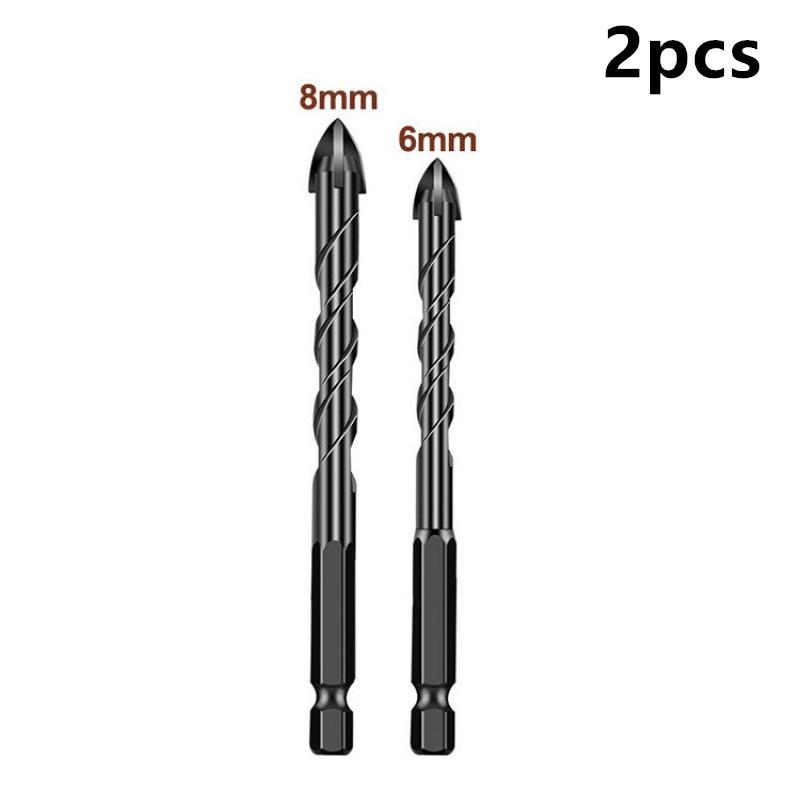 2/3/4/7/10pcs Diamond Coated Cross Drill Bit Set for Concrete Tile Glass - Hex Shank, Coolant Holes, Quick Drilling