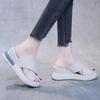 2023 Women's Summer Soft Leather Peep-Toe Wedge Sandals with Thick Soles