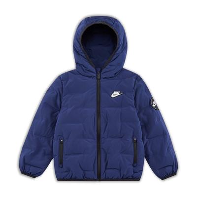 Down Jacket With Hood And Zipper Kids Outerwear Deep-Navy HQ7960-410