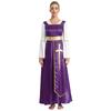 Womens Liturgical Praise Dance Dresses Church Worship Dancewear Square Neck Sleeveless Maxi Dress