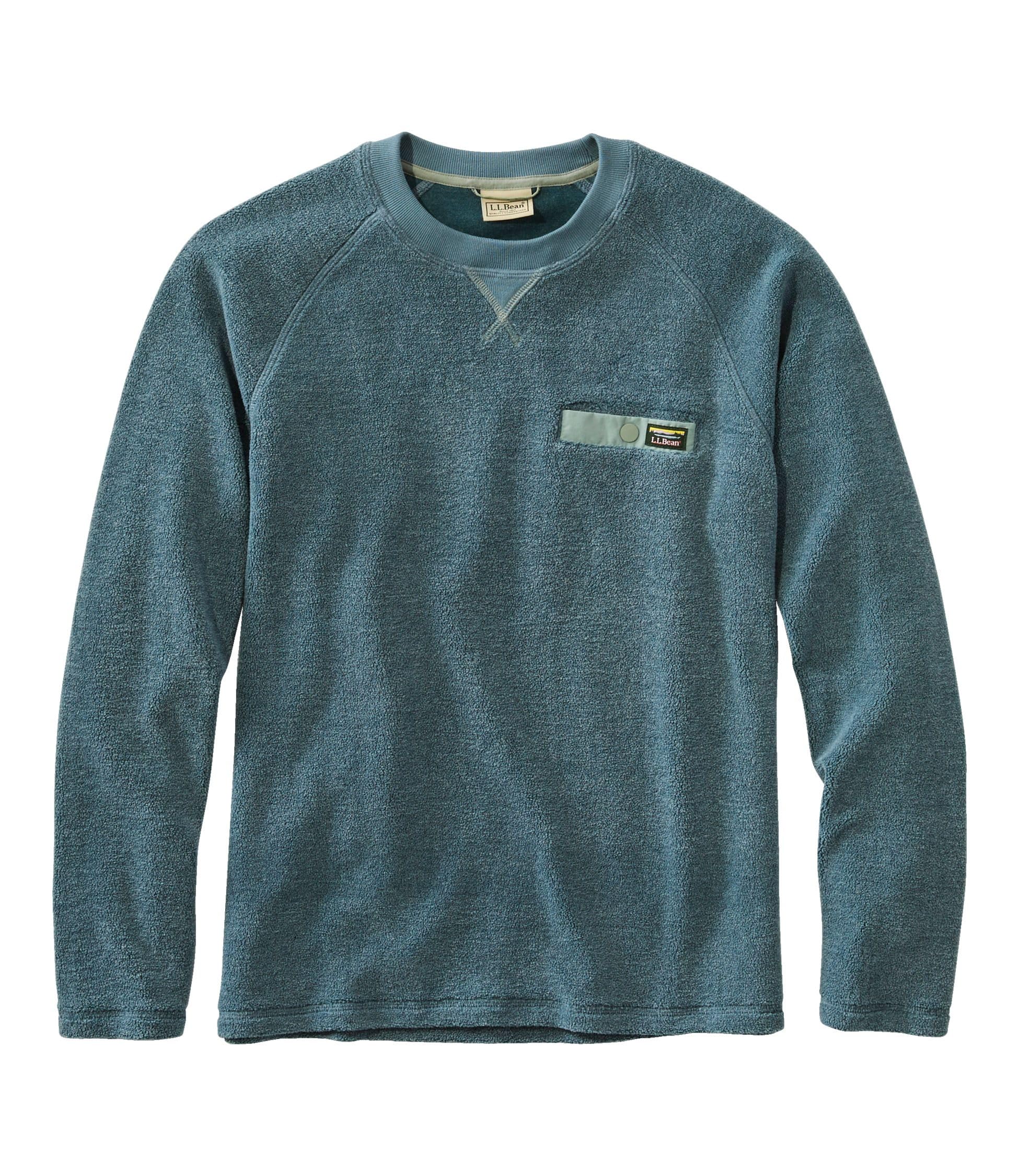 

LL Bean Men s Tumbled Sherpa Fleece Crew Neck, US Fit, Regular, Size Small, Dark Pine Green, 1000195784