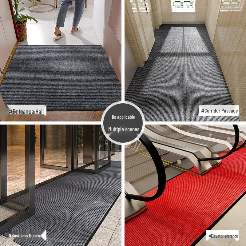 PVC Double Stripe Non-Slip Commercial & Household Entrance Mat - Large Absorbent Carpet 