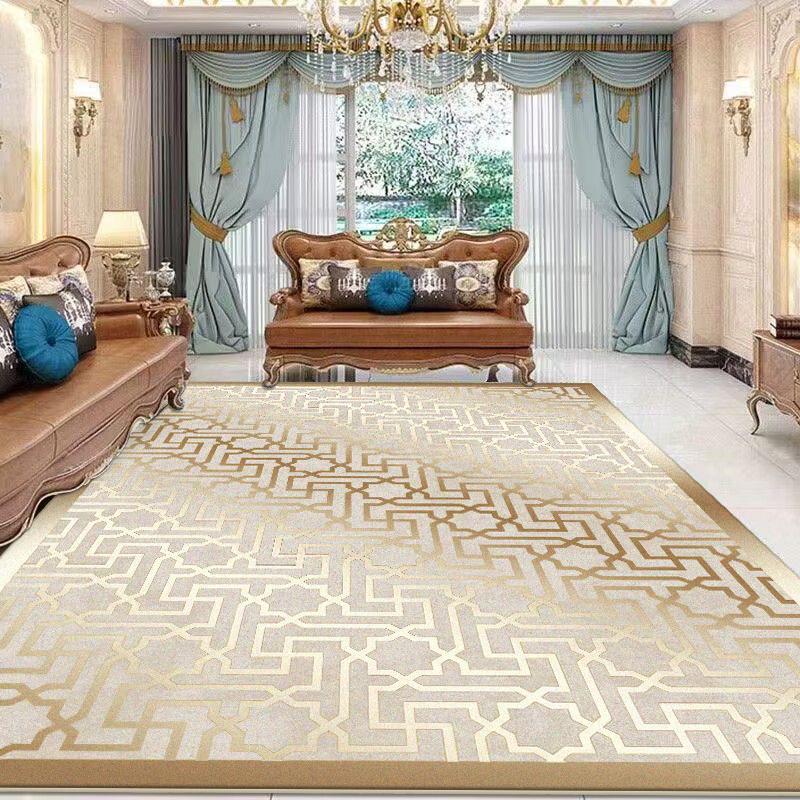 

Ковер в европейском стиле, золотистый, для гостиной, роскошный, большой площади, для декора, ковры для спальни, для лаунжа, кофейные столики, нескользящий коврик, моющийся 60*90cm