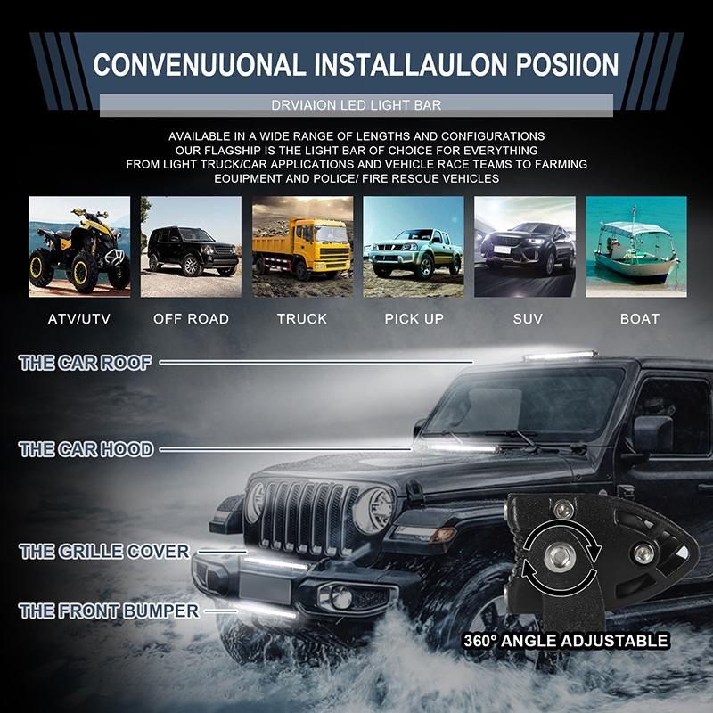 12Inch 450W Led Work Light Bar Combo Spot Flood Driving Off Road Suv Boat Atv