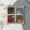 Monster Crests Square Pillowcase Polyester Linen Velvet Pattern Zip Decor Pillow Case Sofa Seater Cushion Cover