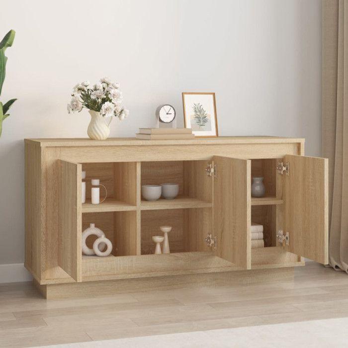 VidaXL Buffet chêne sonoma 102x35x55 cm bois d'ingénierie 831888