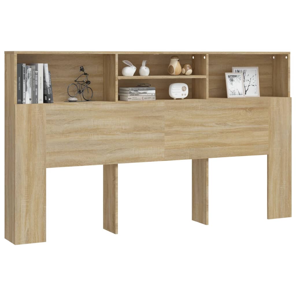 VidaXL Bett-Kopfteil mit Ablagen Sonoma-Eiche 180x19x103,5 cm