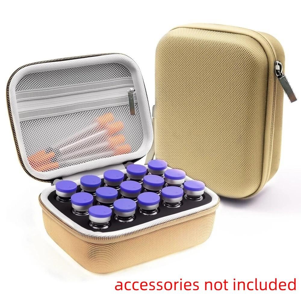 

15 Slot Insulin Vials Case 10ML Vials Essentials Oil Case .Insulin Organizer Diabetes Care золотой
