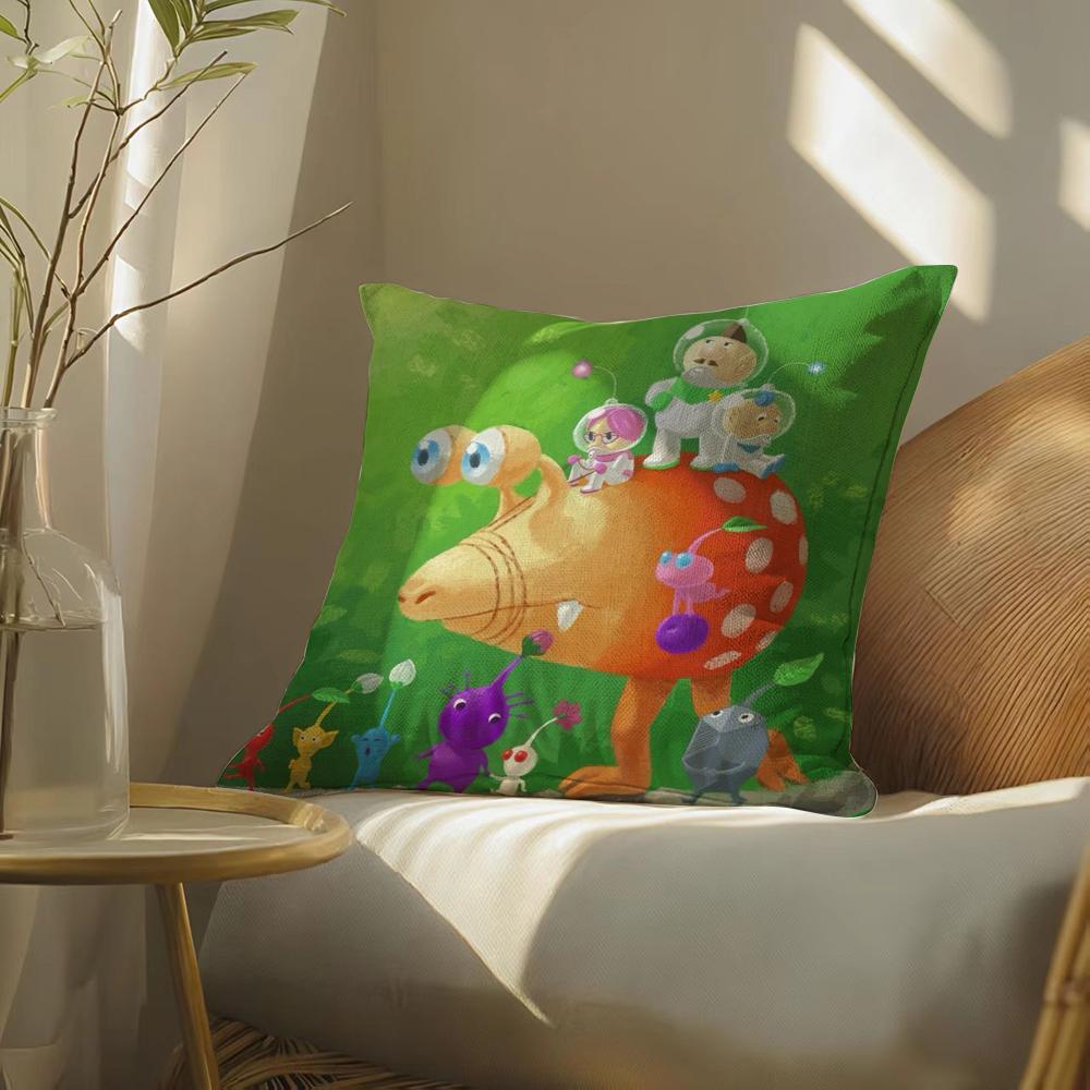 Cartooncutepikmins Pillow Case Pillowcase, Double-Sided Printed, Sofa Cushion, Bedroom Headboard