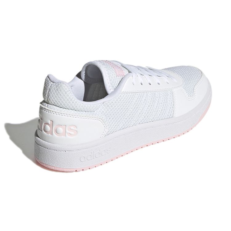Adidas Neo Hoops 2.0 Round Toe Comfortable Non-Slip Breathable Low-Top Basketball Shoes Women sneaker White Pink GY7529