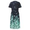 Women's Summer Casual Fashion Floral Print Short Sleeve V-Neck Swing Dress