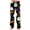 Women's Halloween Print Drawstring Pajama Pants, Comfortable Sleepwear with Elastic Waist