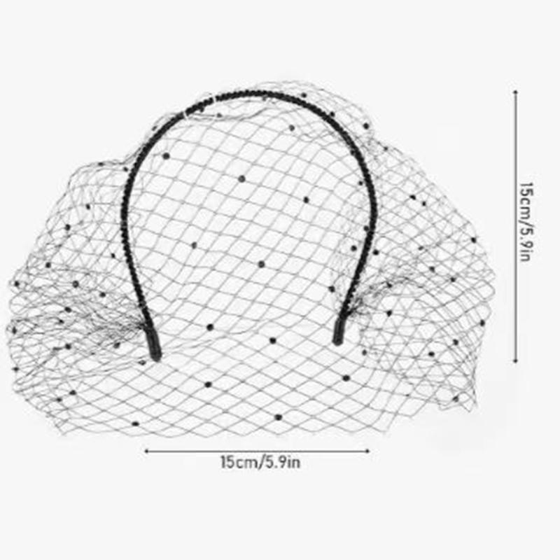 Fashion Tulle Cage Veil With Pearls Wedding Party Dress Veil Headbands Hair Jewelry Party Stage Headgear Headdress
