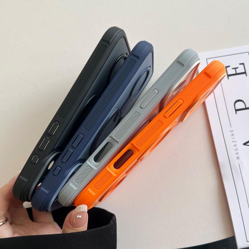 Magnetic For Magsafe Stand Phone Case For iPhone 17 Pro Max 16 15 14 13 Luxury 360 Rotating Ring Holder Protection Shockproof Cover
