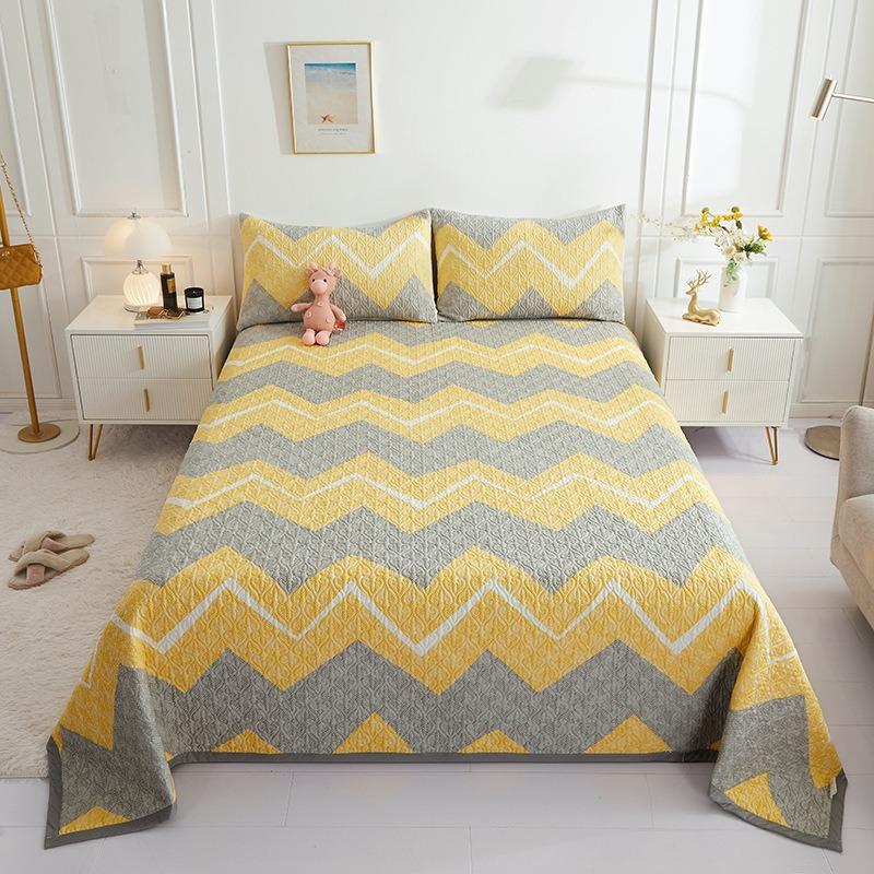 Trzyczęściowy zestaw drukowanej narzuty na łóżko z czystej bawełny, uniwersalna antypoślizgowa bawełniana pikowana narzuta, prześcieradło tatami hurtowo transgraniczne