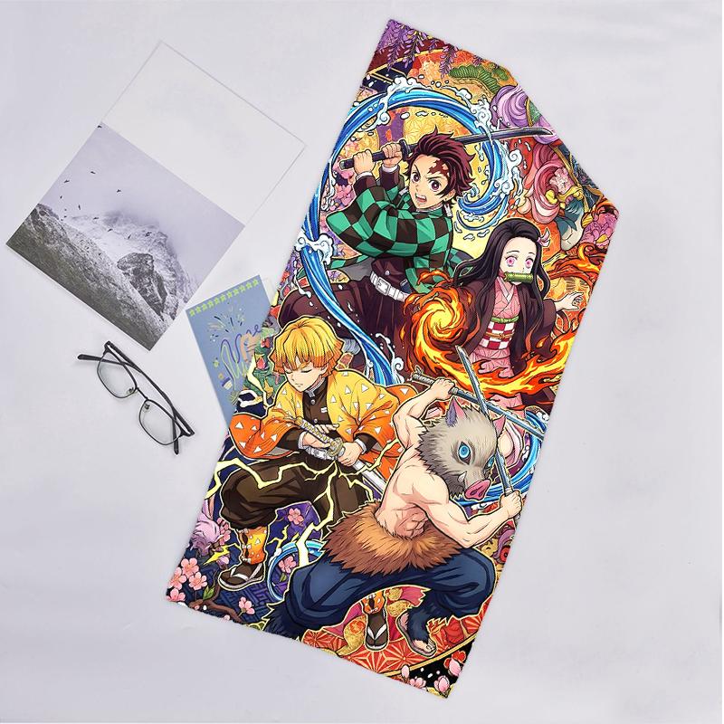 Demon Slayer Fashion Beach Towel: Ideal for Summer Adventures Soft, absorbent and quick drying suitable for swimming and bathing