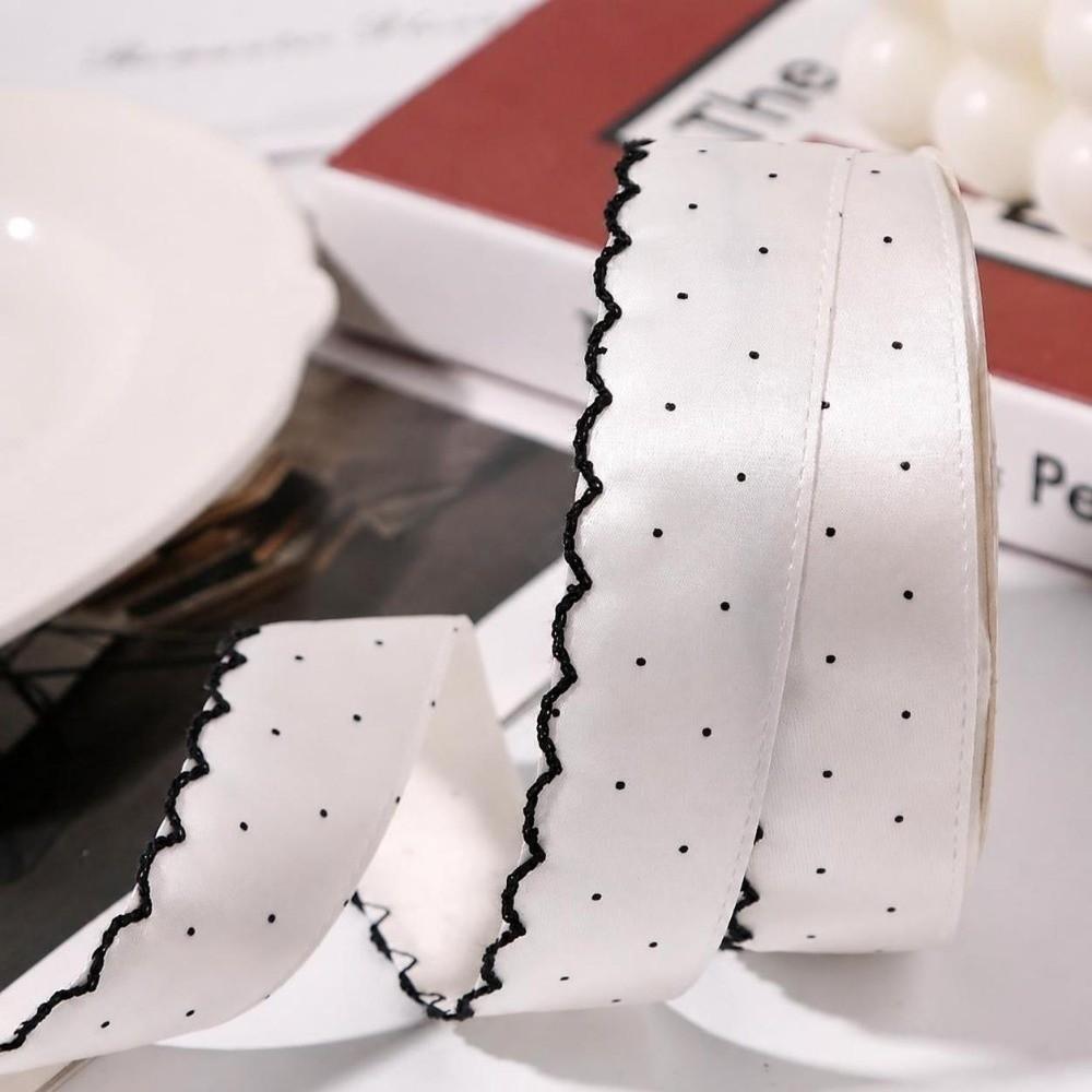 DIY Bow Satin Fabric Ribbons Gift Box Bouquet Tape Ribbons Hair Accessories Dot Lace Ribbon Gift