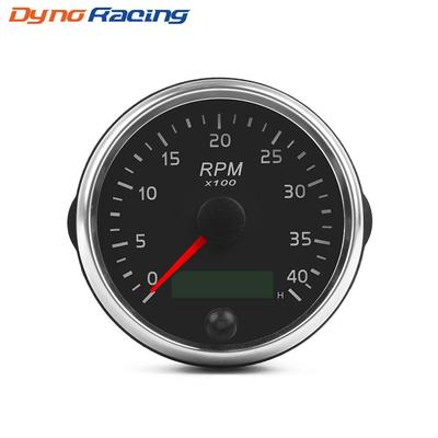 Tahometru 85MM 0-4000RPM 12V/24V RPM Indicator Chihlimbar/Lumină albă Tahometru cu oră LCD pentru mașină diesel, barcă, motocicletă