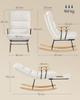 SONGMICS HOME LYY016W01 Rocking Chair, Rubberwood Legs, Plush Fabric, Rocking Chair, 4 Position Adjustable Backrest, Supports Up To 160 Kg
