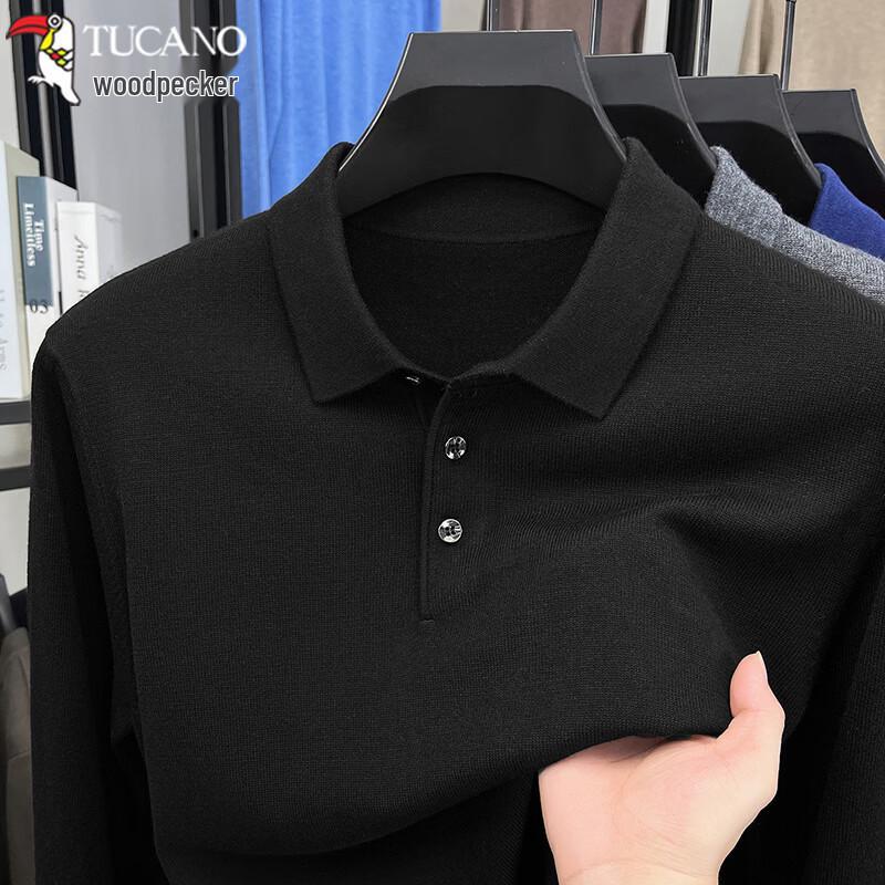 TUCANO Men's Wool Blend Long-Sleeve Polo Shirt