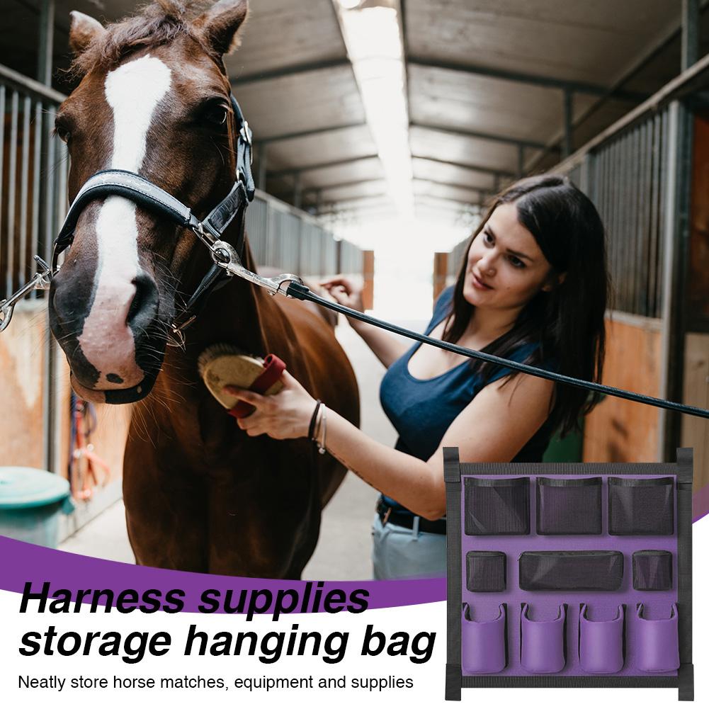 Horse Tack Storage Bag Large-Capacity Horse Trailer Organizer Multi-Pocket Storage Hanging Bag Horse Stable Supplies